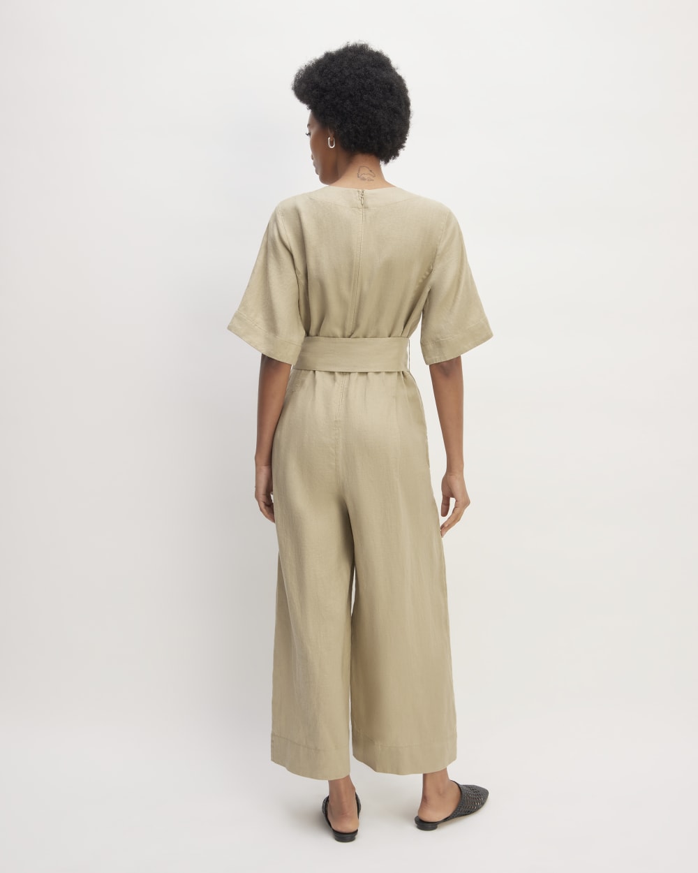 The Wrap Jumpsuit in Linen | Trench Coat Khaki