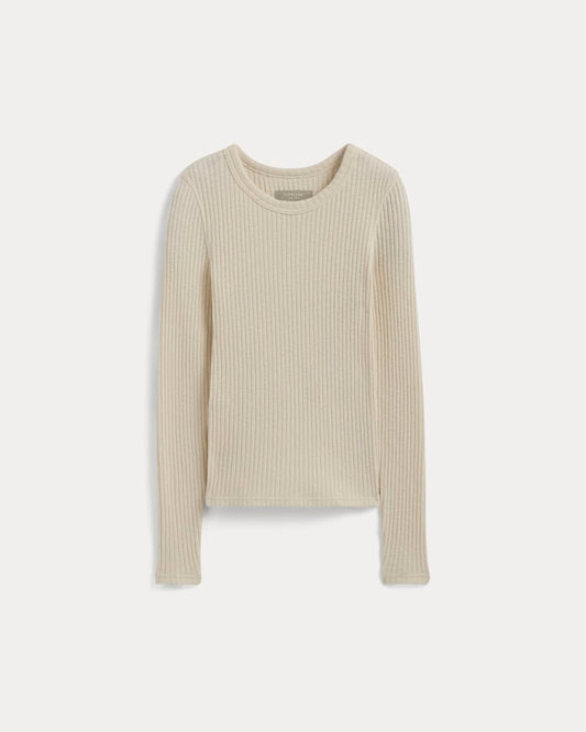 The Cozy Rib Long-Sleeve Tee | Bone