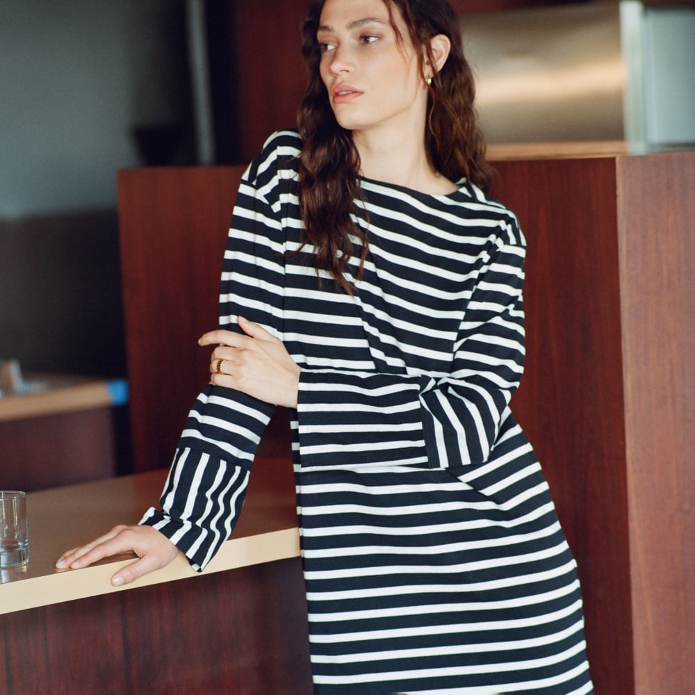 The Mariner Dress | Black / Canvas Tan