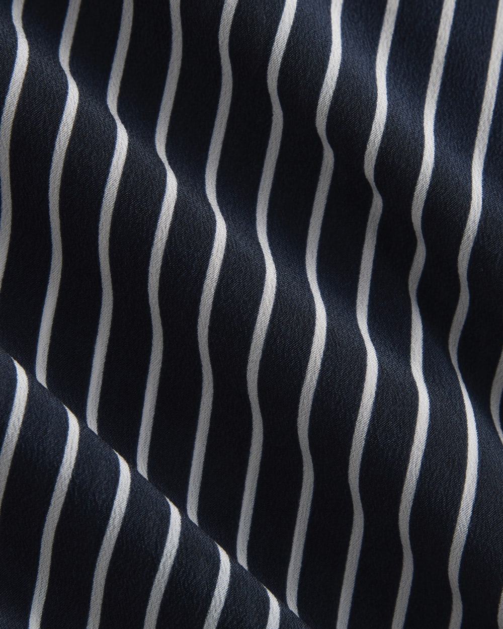 The Boxy Shirt in Washable Silk | True Navy / Bone Stripe