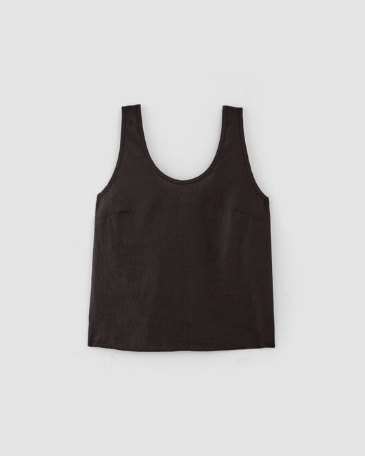 The Scoop Tank in Linen | Black