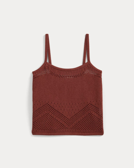 Lace-Knit Cami | Henna Red