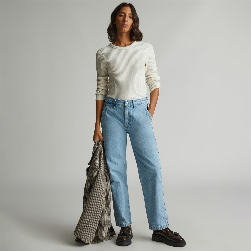 The Cinch Back Utility Jean | Sunkissed Blue