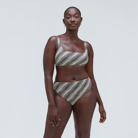 The Square-Neck Bikini Top | Black / Canvas