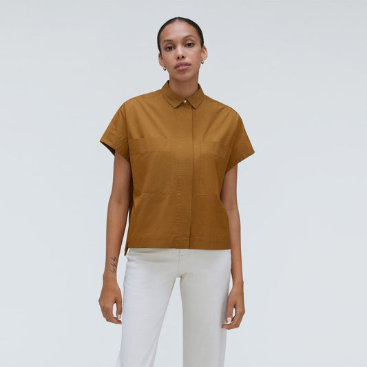 The Short-Sleeve Box Shirt | Tawny Brown