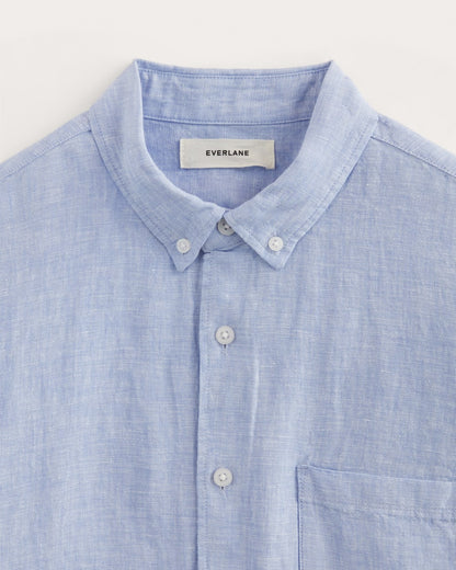 The Classic Short-Sleeve Shirt in Linen | Light Blue