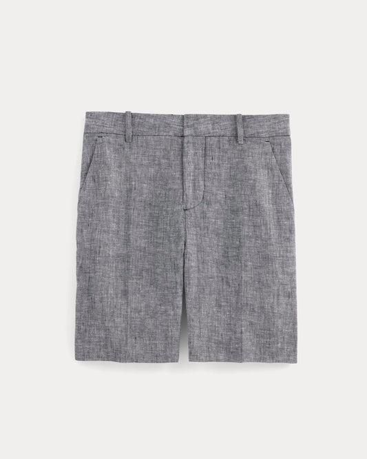 The 7" Linen Trouser Short | Navy Chambray