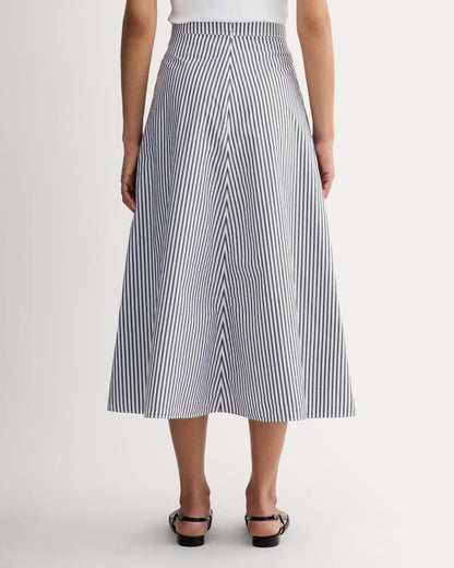 The Midi Skirt in Ultrasoft Cotton | Optic White / Black