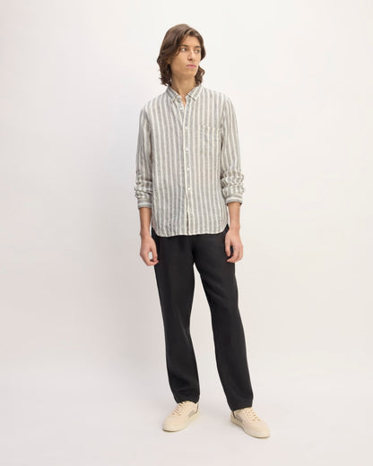 The Classic Shirt in Linen | Bone / Black