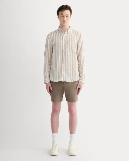 The Classic Shirt in Linen | Bone / Toasted Coconut