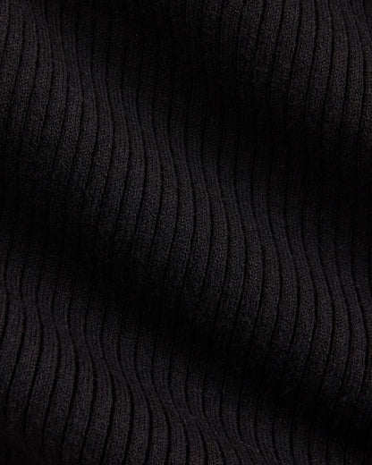 Boat-Neck Ribbed Knit | Black