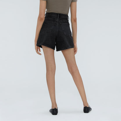 The A-Line Denim Short | Storm Black