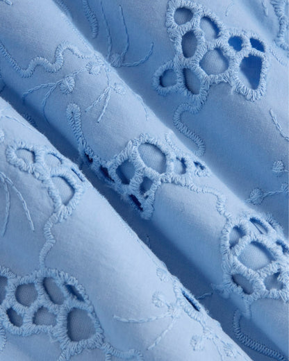 The Eyelet Pull-On Short | Sky Blue