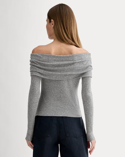 The Off-the-Shoulder Top in Butterluxe | Heather Charcoal