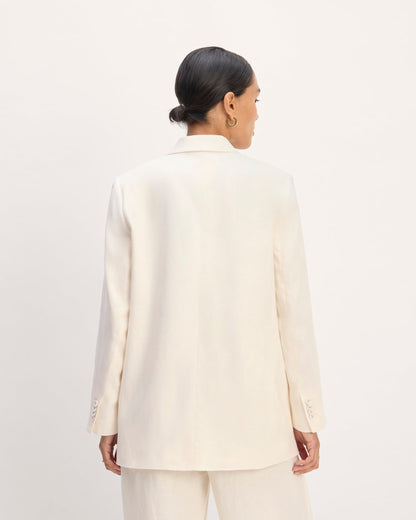 The Oversized Blazer in Linen | Bone