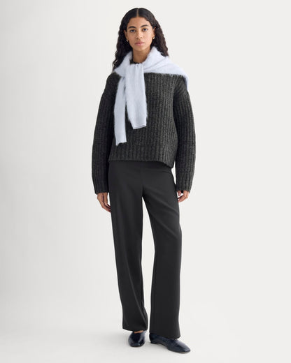 Waffle Sweater in Cloud | Heathered Soot