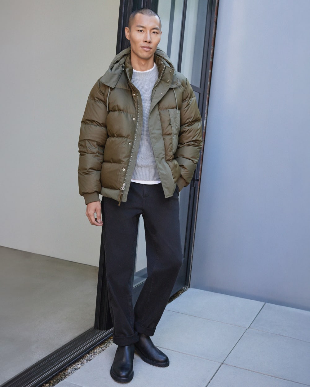The ReNew Short Puffer | Kalamata / Beech