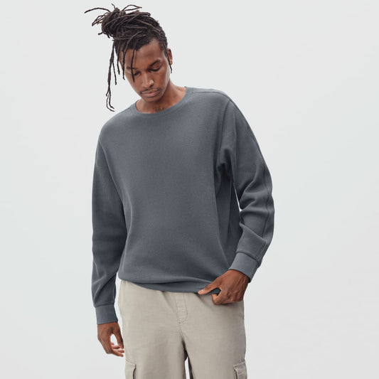 The Waffle Long-Sleeve Crew Tee | Slate