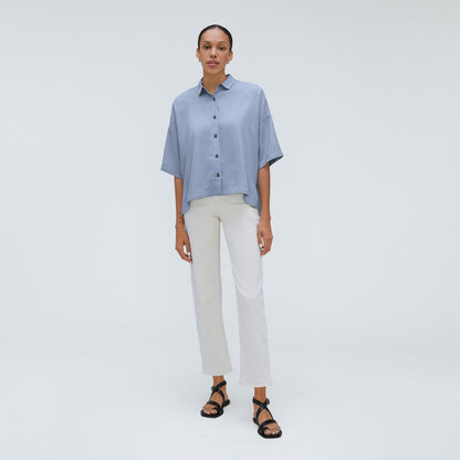 The Drapey Square Shirt | Blue Slate