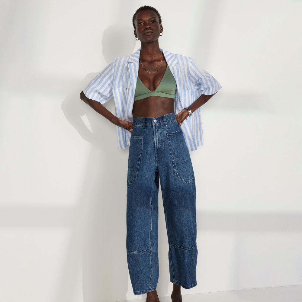 The Linen Workwear Shirt | Blue / White