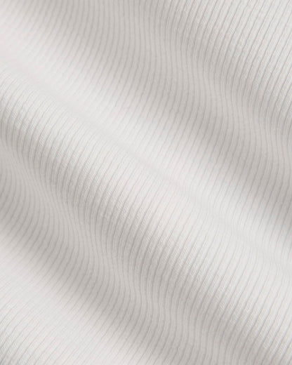 The Luxe Rib Funnel-Neck Tee | White