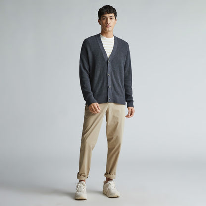 The No-Sweat Ribbed Cardigan | Heather Ash