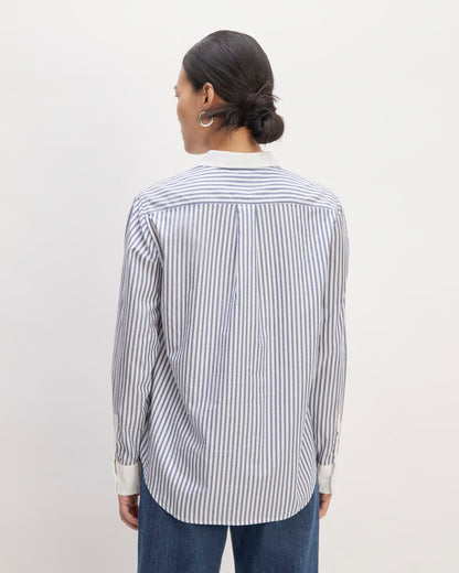 The Must-Have Shirt in Silky Cotton |  Mariner Blue / White Stripe