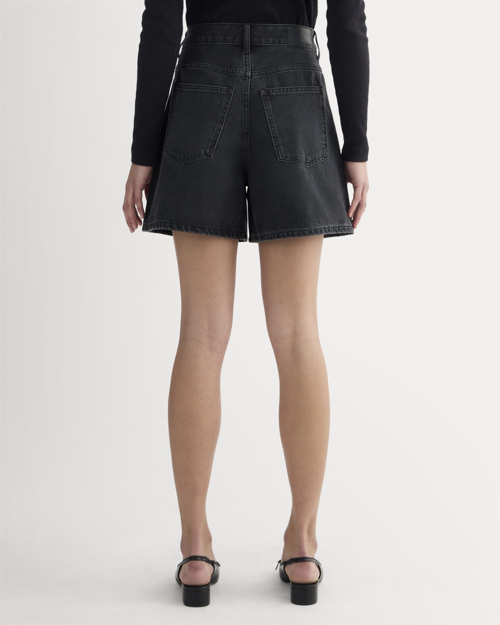 The A-Line Denim Short | Washed Black
