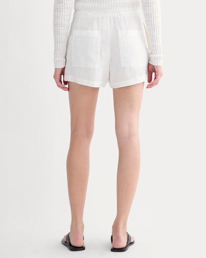 The Drawstring Boxer Short in Linen | White