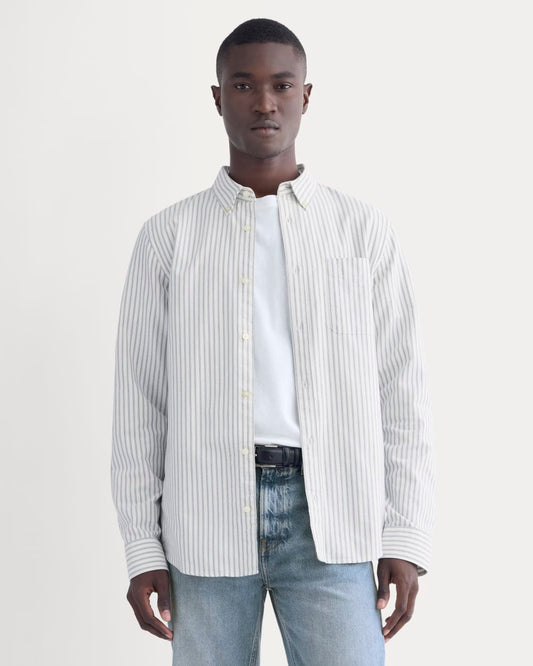 The Slim Oxford Shirt | Bone/Navy | Standard