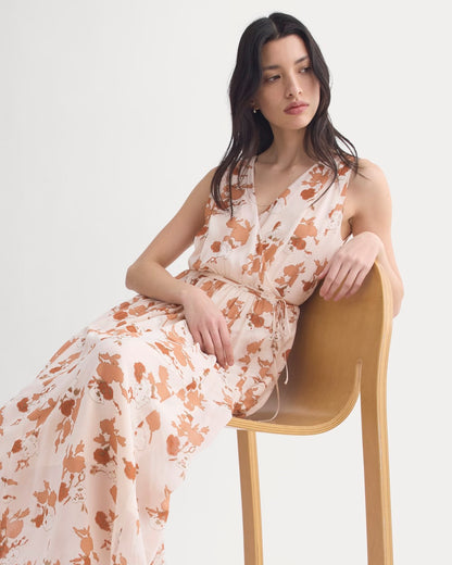 Maxi Dress in Silk Georgette | Soft Floral
