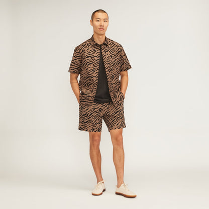 The Poplin Short-Sleeve Shirt | Tiger Stripe Toasted Coconut