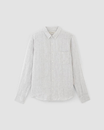 The Classic Shirt in Linen | White / Black