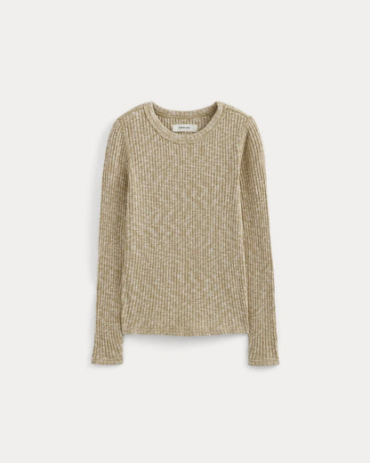 The Cozy Rib Long-Sleeve Tee | Cornstalk / Bone Twist