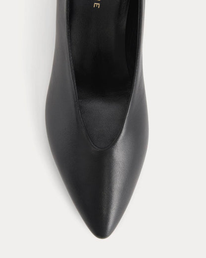 Made in Italy Almond-Toe Pump | Black Leather