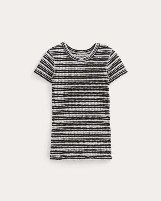 The Cozy Rib Tee | Bone / Black