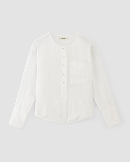 The Popover Shirt in Linen | White