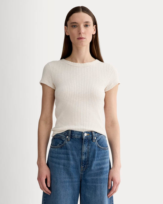 The Cozy Rib Tee | Bone