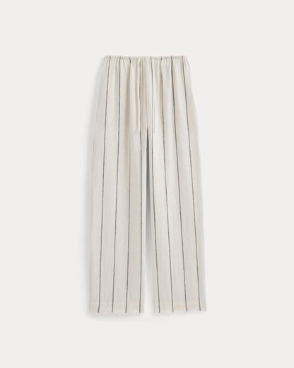 The Drawstring Pant in Linen | Gardenia/Meteorite