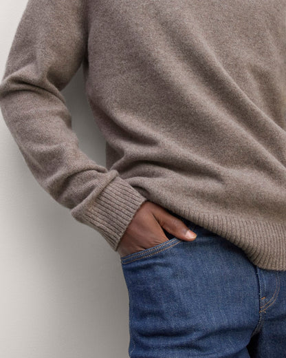 The Premium Merino Crew Neck Sweater | Taupe Melange