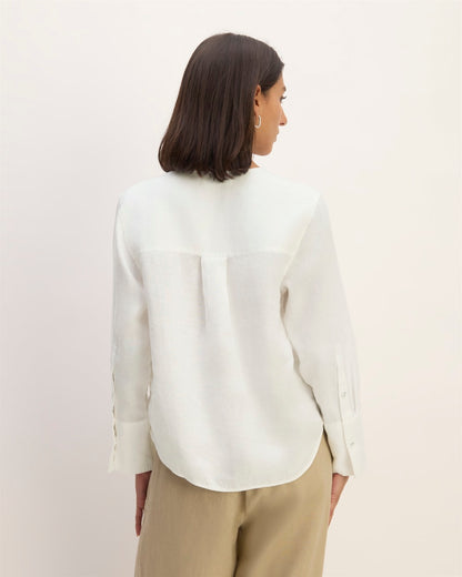 The Popover Shirt in Linen | White