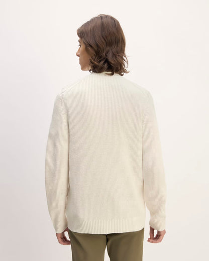 The No-Sweat Ribbed Crew | Heathered Canvas