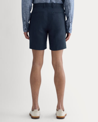 The 7" Linen Trouser Short | Navy