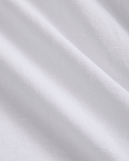Mini Popover Shirtdress in Linen | White