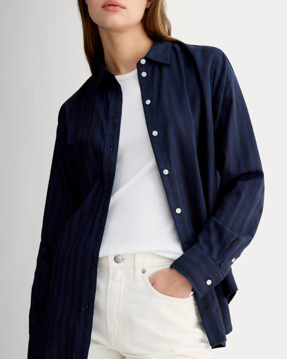The Must-Have Shirt in Silky Cotton | Navy / Black