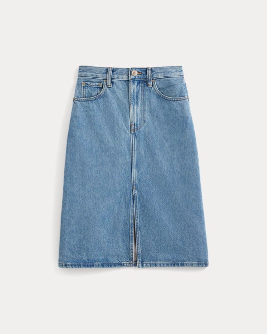 Mid-Rise Denim Midi Skirt | Vintage Mid Indigo