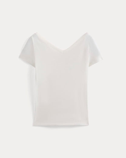 Tissue Short-Sleeve V-Neck Top | Bone