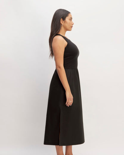 The Supima® High-Neck Riviera Dress | Black