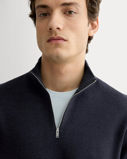 The No-Sweat Quarter-Zip | Heathered Midnight