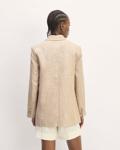 The Oversized Blazer in Linen | Cornstalk Chambray